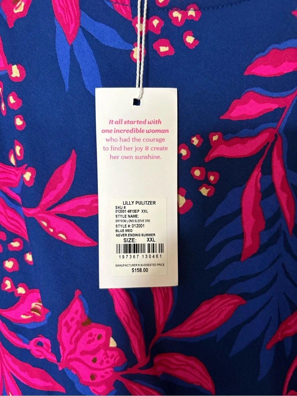 BNWT - Lilly Pulitzer Floral Long Sleeve Dress - Size XXL